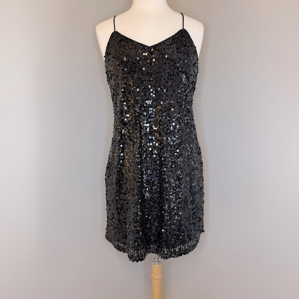 🪩EXPRESS - Black - Sequined Embellished - Dress - Size M